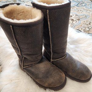 Leather ugg tall boots